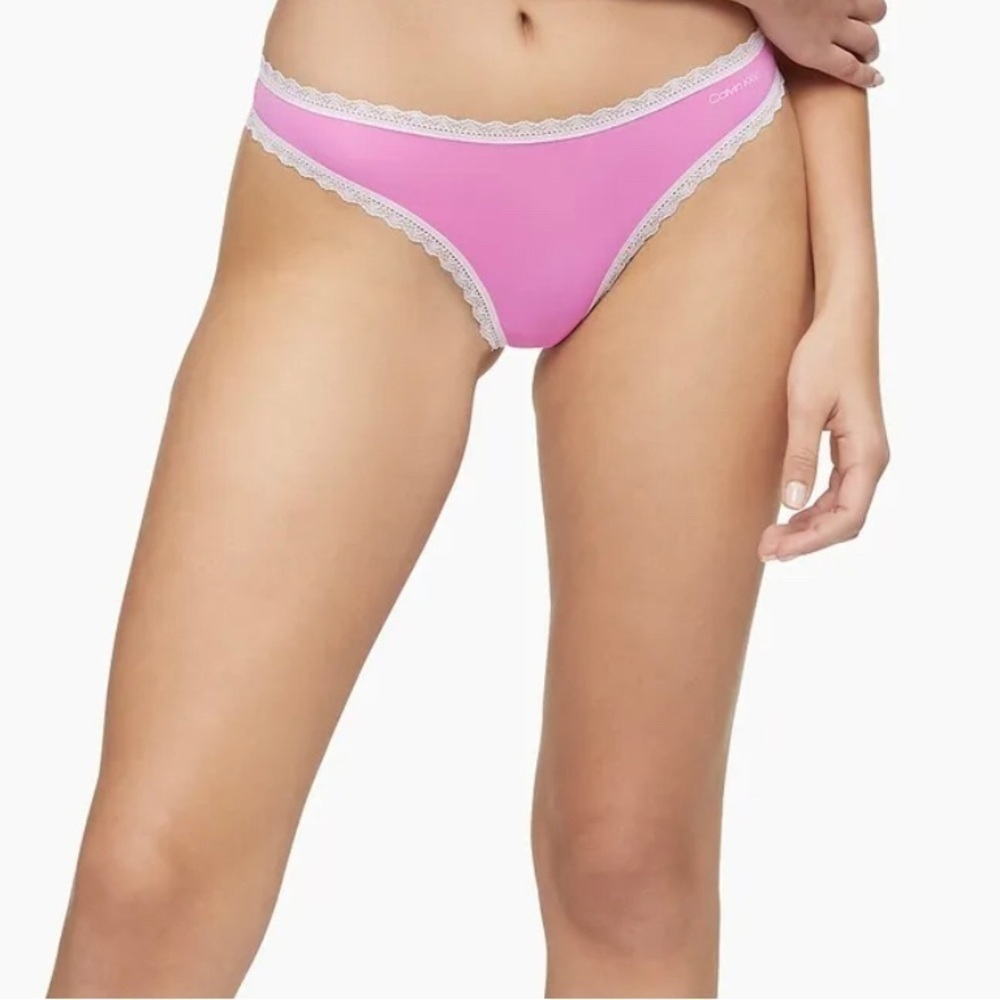 Calvin Klein Flirty Micro Thong Panty Size  L NWT sexy pink